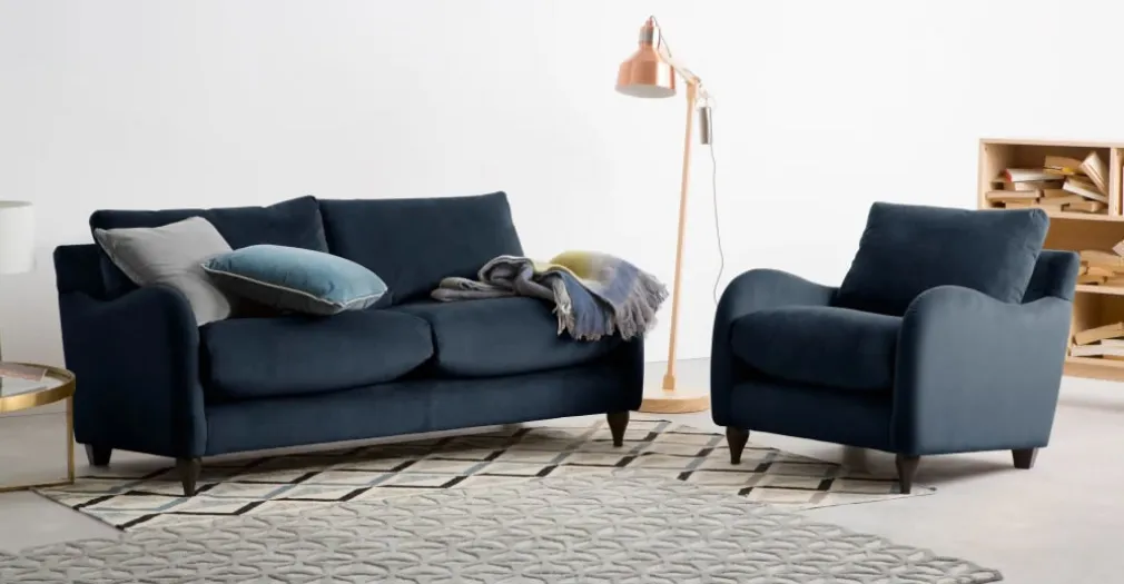 Sofá de 3 Cuerpos Sofia – Afelpado Índigo