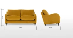 Sofá de 3 Cuerpos Sofia – Afelpado Cúrcuma