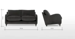 Sofá de 3 Cuerpos Sofia – Afelpado Asfalto