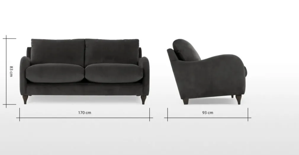 Sofá de 3 Cuerpos Sofia – Afelpado Asfalto