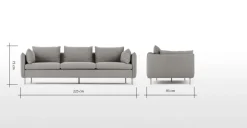 Sofá de 3 Cuerpos Vento – Gris Manhattan