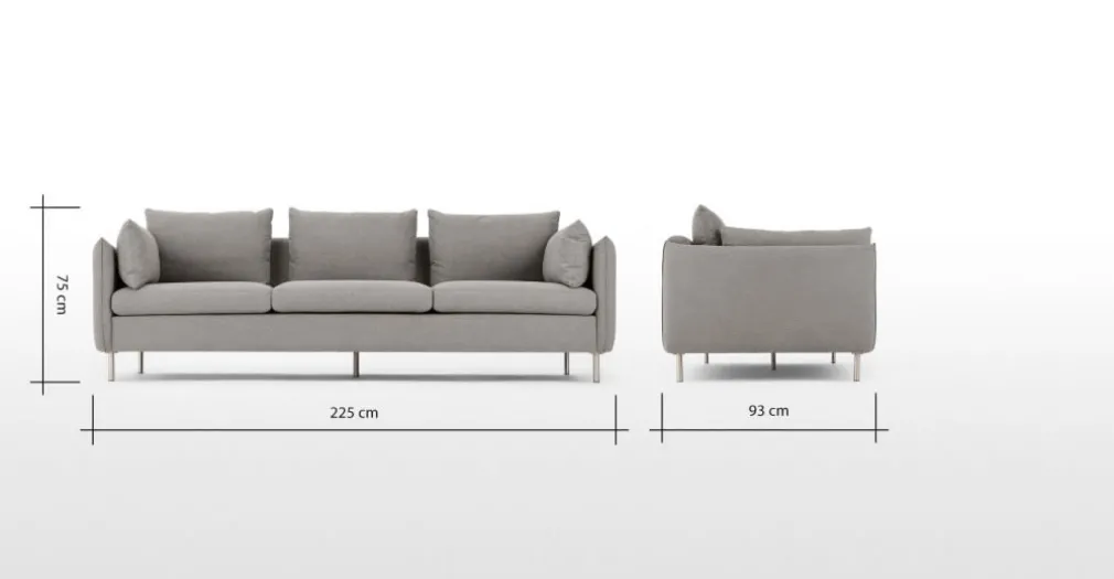 Sofá de 3 Cuerpos Vento – Gris Manhattan