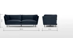 Sofá de 3 Cuerpos Wes – Azul Zafiro