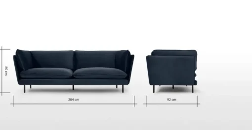 Sofá de 3 Cuerpos Wes – Azul Zafiro