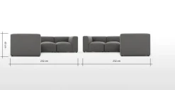Sofá Modular de 5 Cuerpos Juno – Gris Marga