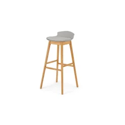 Taburete alto Thelma – Roble y gris