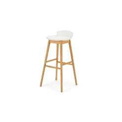 Taburete alto Thelma – Roble y blanco