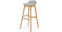 Taburete alto Thelma – Roble y gris