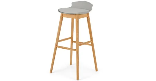 Taburete alto Thelma – Roble y gris