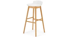 Taburete alto Thelma – Roble y blanco
