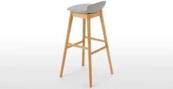 Taburete alto Thelma – Roble y gris