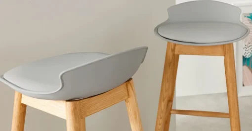 Taburete alto Thelma – Roble y gris