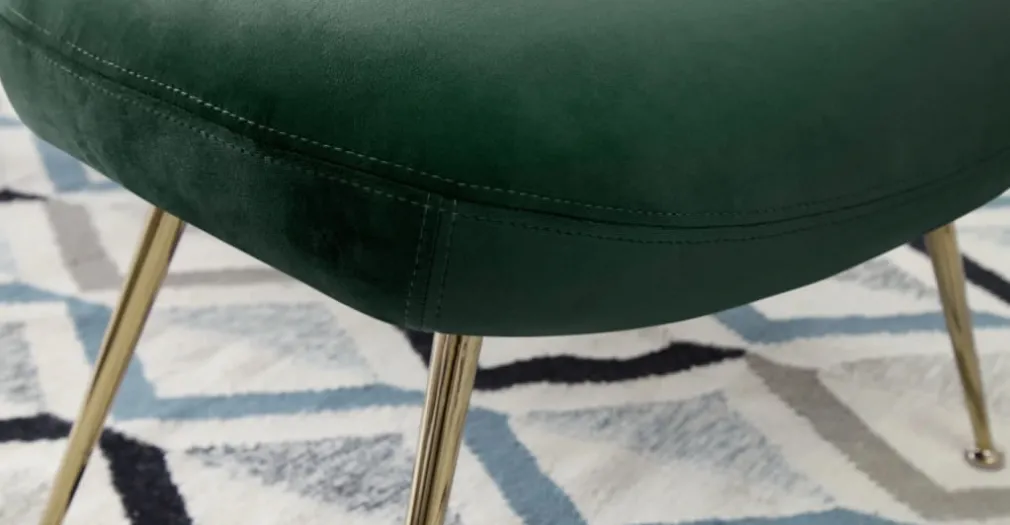 Taburete Moby – Terciopelo verde pino