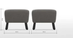 Taburete Rubens – Gris níquel