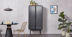 Vitrina alta Ajax de cristal – Negro