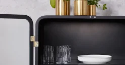 Vitrina alta Ajax de cristal – Negro